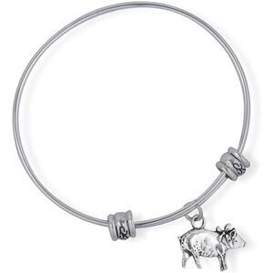 Pig with Ribbon Farm Farming Animal Charm Bangle